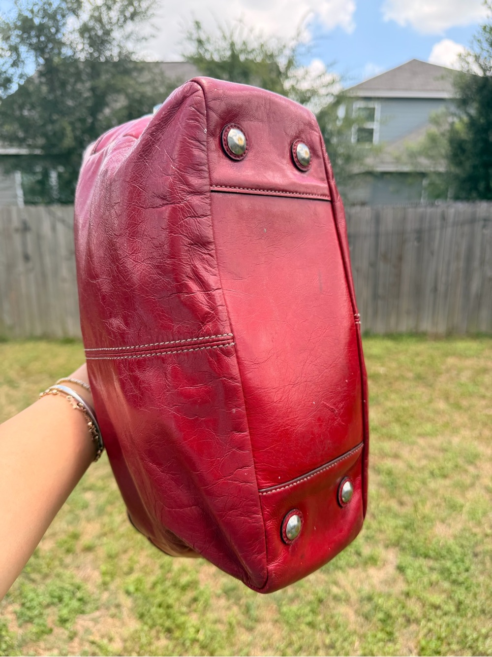 SOLD Coach East West Red Patent Leather Gallery Tote 2009 Vintage Y2K 💋 - Picture 6 of 13